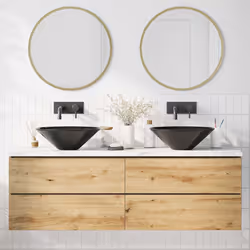 vidaXL Wash Basins 2 pcs Gloss Black Ã42x14 cm Ceramic countertop basin