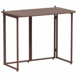 vidaXL Folding Garden Table Brown 90x51x75 cm Poly Rattan outdoor table