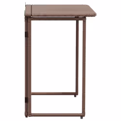 vidaXL Folding Garden Table Brown 90x51x75 cm Poly Rattan outdoor table - Additional view 4