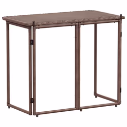 vidaXL Folding Garden Table Brown 90x51x75 cm Poly Rattan outdoor table - Additional view 5