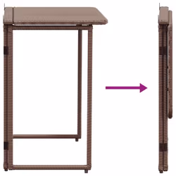 vidaXL Folding Garden Table Brown 90x51x75 cm Poly Rattan outdoor table - Additional view 6