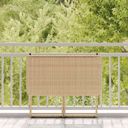 vidaXL Folding Garden Table Beige 90x51x75 cm Poly Rattan outdoor table