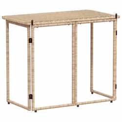 vidaXL Folding Garden Table Beige 90x51x75 cm Poly Rattan outdoor table - Additional view 5