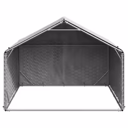 vidaXL Outdoor Dog Kennel with Cover 2x2x1.5 m Galvanised Steel - 2 x 2 x 1.5 m