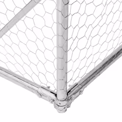 vidaXL Outdoor Dog Kennel with Door 2x1x1 m Galvanised Steel outdoor dog cage - 2 x 2 x 1 m - Additional view 4