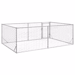 vidaXL Outdoor Dog Kennel with Door 2x1x1 m Galvanised Steel outdoor dog cage - 3 x 2 x 1 m - Additional view 4