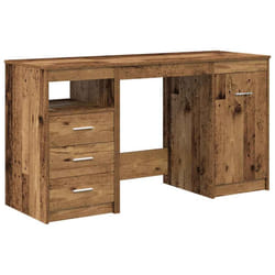 vidaXL Desk Computer Table Workstation Writing Working Desk Engineered Wood - old wood