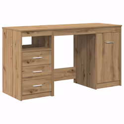 vidaXL Desk Computer Table Workstation Writing Working Desk Engineered Wood - artisan oak