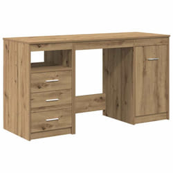 vidaXL Desk Computer Table Workstation Writing Working Desk Engineered Wood - artisan oak