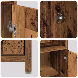 vidaXL Bathroom Furniture Set 4 Piece Engineered Wood Storage Multi Colours - old wood - Additional view 10