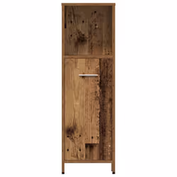 vidaXL Bathroom Furniture Set 4 Piece Engineered Wood Storage Multi Colours - old wood - Additional view 8