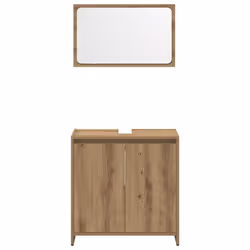 vidaXL Bathroom Furniture Set 4 Piece Engineered Wood Organiser Multi Colours - artisan oak - Additional view 7