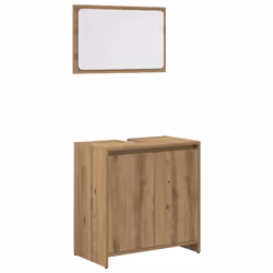 vidaXL Bathroom Furniture Set 4 Piece Engineered Wood Organiser Multi Colours - artisan oak - Additional view 8