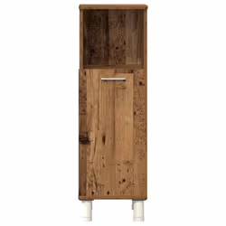 vidaXL Bathroom Furniture Set 4 Piece Chipboard Sink Cabinet Wall Cabinet - old wood - Additional view 4