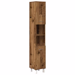 vidaXL Bathroom Furniture Set 4 Piece Chipboard Sink Cabinet Wall Cabinet - old wood - Additional view 5