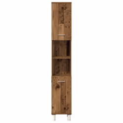 vidaXL Bathroom Furniture Set 4 Piece Chipboard Sink Cabinet Wall Cabinet - old wood - Additional view 6