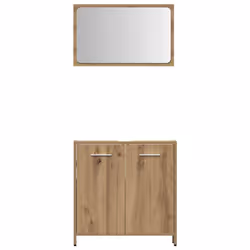 vidaXL Bathroom Furniture Set 3 Piece Engineered Wood Furniture Multi Colours - artisan oak - Additional view 6