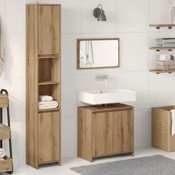 vidaXL 3 Piece Bathroom Furniture Set Artisan Oak Engineered Wood - Additional view 2