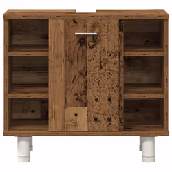 vidaXL Bathroom Furniture Set Vanity Unit Sink Unit 3 Piece Engineered Wood - old wood, 1 piece - Additional view 6
