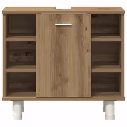 vidaXL Bathroom Furniture Set Vanity Unit Sink Unit 3 Piece Engineered Wood - artisan oak, 1 piece - Additional view 6