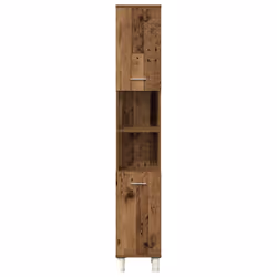 vidaXL Bathroom Furniture Set Vanity Unit Sink Unit 3 Piece Engineered Wood - old wood - Additional view 4