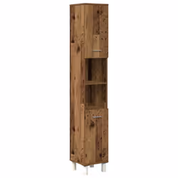 vidaXL Bathroom Furniture Set Vanity Unit Sink Unit 3 Piece Engineered Wood - old wood - Additional view 6
