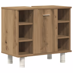 vidaXL Bathroom Furniture Set Vanity Unit Sink Unit 3 Piece Engineered Wood - artisan oak - Additional view 6