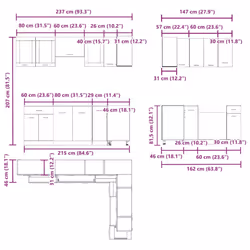 vidaXL Kitchen Cabinet Set 11 Piece with Worktop White with/without Worktop - old wood