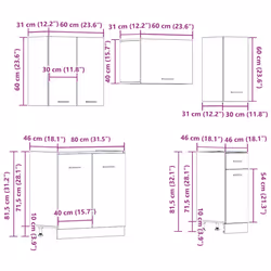 vidaXL Kitchen Cabinet Set 11 Piece with Worktop White with/without Worktop - old wood - Additional view 9