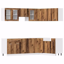 vidaXL Kitchen Cabinet Set 11 Piece with Worktop White with/without Worktop - old wood