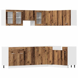 vidaXL Kitchen Cabinet Set 11 Piece with Worktop White with/without Worktop - old wood