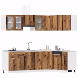 vidaXL Kitchen Cabinet Set 11 Piece with Worktop White with/without Worktop - old wood