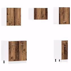 vidaXL Kitchen Cabinet Set 11 Piece with Worktop White with/without Worktop - old wood - Additional view 4