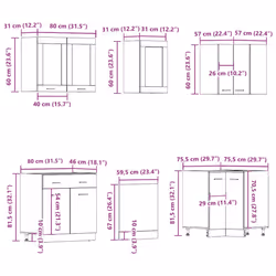 vidaXL Kitchen Cabinet Set 11 Piece with Worktop White with/without Worktop - old wood - Additional view 8