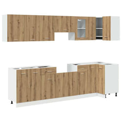 vidaXL Kitchen Cabinet Set 11 Piece with Worktop White with/without Worktop - artisan oak