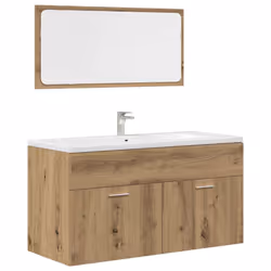 vidaXL Bathroom Furniture Set Chipboard Wall Mirror Multi Sizes Multi Colors - artisan oak - Additional view 5