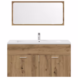 vidaXL Bathroom Furniture Set Chipboard Wall Mirror Multi Sizes Multi Colors - artisan oak - Additional view 6