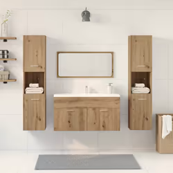 vidaXL 4 Piece Bathroom Furniture Set Artisan Oak Engineered Wood - Additional view 2