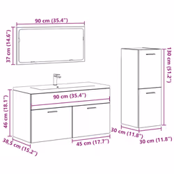 vidaXL 4 Piece Bathroom Furniture Set Artisan Oak Engineered Wood - Additional view 8