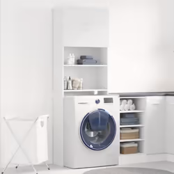 vidaXL Washing Machine Cabinet Old Wood 64x24x190 cm Engineered Wood - white