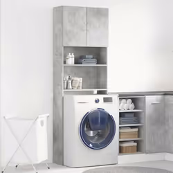 vidaXL Washing Machine Cabinet Old Wood 64x24x190 cm Engineered Wood - concrete grey