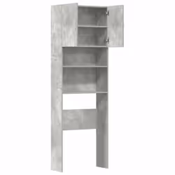 vidaXL Washing Machine Cabinet Old Wood 64x24x190 cm Engineered Wood - concrete grey - Additional view 5