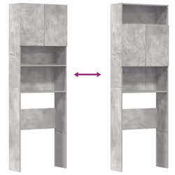 vidaXL Washing Machine Cabinet Old Wood 64x24x190 cm Engineered Wood - concrete grey - Additional view 8