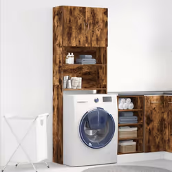vidaXL Washing Machine Cabinet Old Wood 64x24x190 cm Engineered Wood - smoked oak