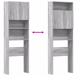 vidaXL Washing Machine Cabinet Old Wood 64x24x190 cm Engineered Wood - grey sonoma - Additional view 8