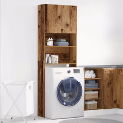 vidaXL Washing Machine Cabinet Old Wood 64x24x190 cm Engineered Wood - old wood