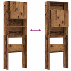 vidaXL Washing Machine Cabinet Old Wood 64x24x190 cm Engineered Wood - old wood - Additional view 8