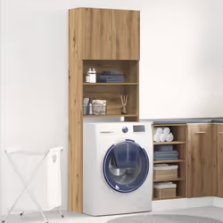 vidaXL Washing Machine Cabinet Old Wood 64x24x190 cm Engineered Wood - artisian oak