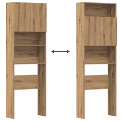 vidaXL Washing Machine Cabinet Old Wood 64x24x190 cm Engineered Wood - artisian oak - Additional view 8