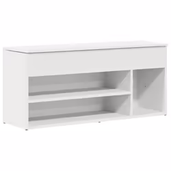 vidaXL Shoe Bench White 102x30.5x45 cm Engineered Wood bench - white